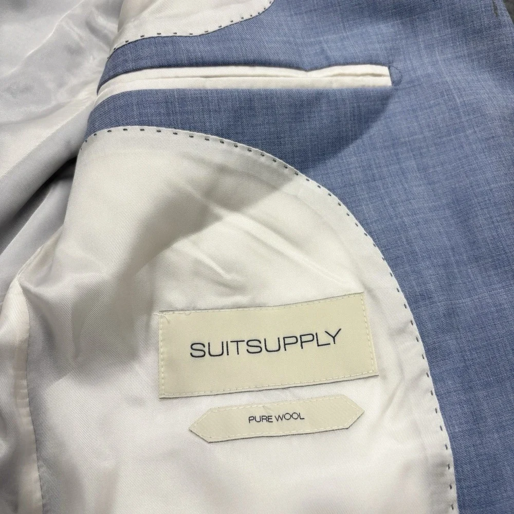 SUITSUPPLY Lazio Single Breasted Slim‎ Fit Sport Coat Angelico Wool Mens US 38R